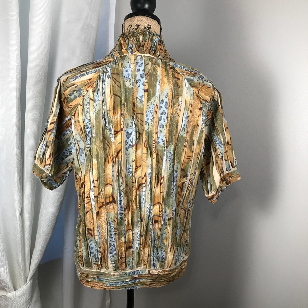 Chicos Blazer Hook & Loop Closures Multi Color - image 5